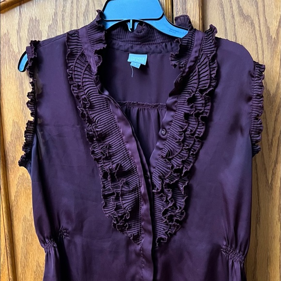 Converse All Star Women’s Sz L Blouse Burgundy Top Summer Shirt - Picture 2 of 8